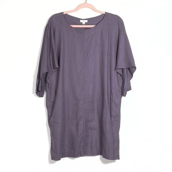 Wilfred Delphine Shift Mini Dress Womens XXS Purple Dolman Sleeve Lagenlook - Picture 1 of 11